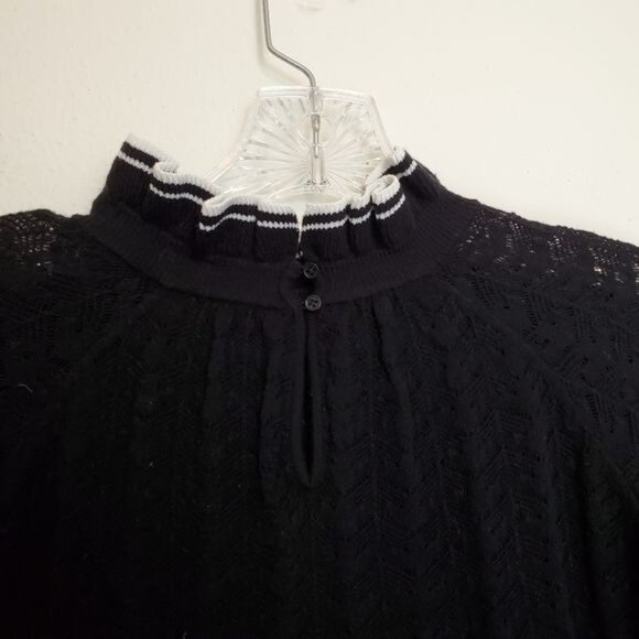 Maje Motif sweater in chevron knit black - Picture 7 of 13